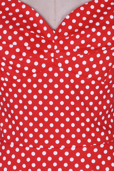 Rode Polkadot Jaren 50 Halterjurk