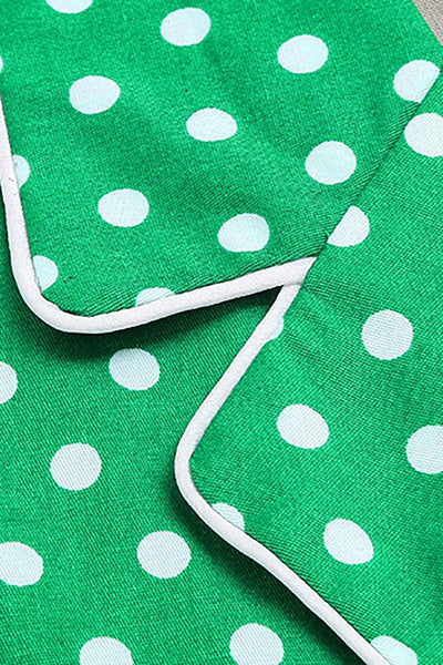 Groene Polka Dot Vintage Jurk