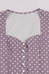 Jaren '50 Paarse Polka Dot Jurk Met Riem