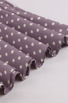 Jaren '50 Paarse Polka Dot Jurk Met Riem