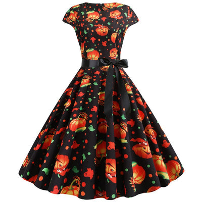 Pompoen Rockabilly Jurk