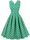 Little 50s Groene Polka Dot Jurk