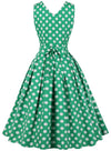 Little 50s Groene Polka Dot Jurk