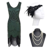 20s Fringe Jurk Groen