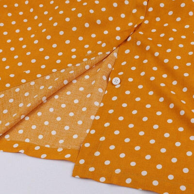 60s Polka Dot Jurk Geel