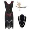 Zwart En Rood Gatsby 20s Jurk