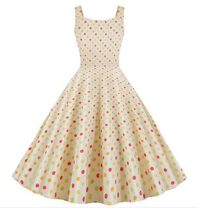 Beige Pin-Up Jurk Uit De Jaren 50