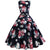 Jaren 1950 Pin-Up Bloem Polka Dot Jurk