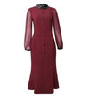 Dames Jaren 40 Jurk Bordeaux