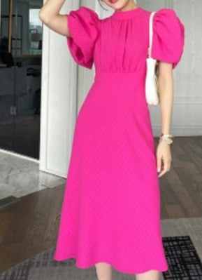 Jaren '40 Roze Volume Jurk