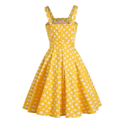 Jaren '50 Gele Polkadot Jurk