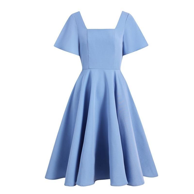 50s Pastelblauwe Jurk