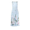 Vintage Gebloemde Maxi-Jurk Blauw