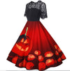 Zwarte Retro Halloween-Jurk