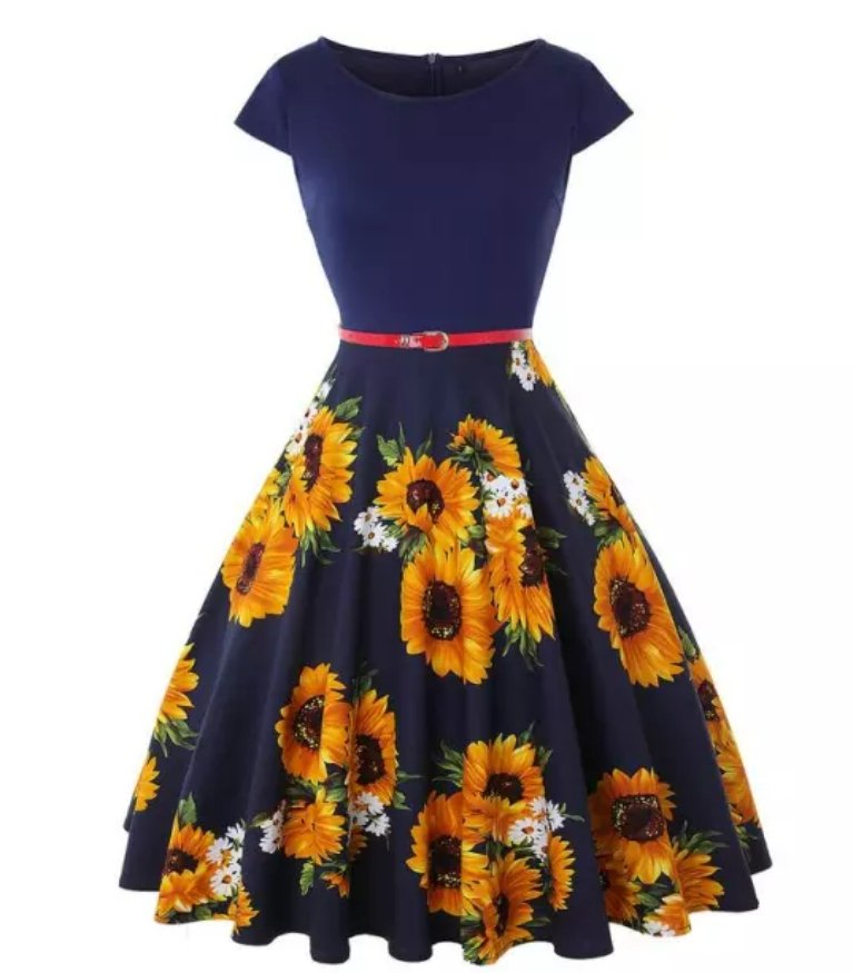 50s Rockabilly Jurk Blauw