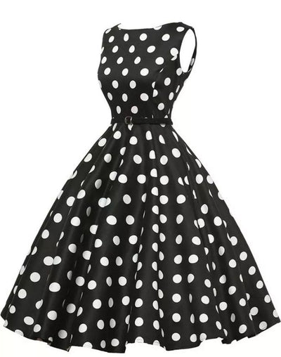 Retro Rockabilly-Jurk Met Stippen Uit De Jaren 50