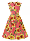 Vintage 1950 Roze Bloemen Jurk