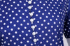 Vintage Jaren '50 Blauwe Polka Dot Jurk