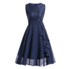 Vintage Jaren 1950 Avondjurk Navy