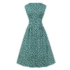 Vintage Jaren 1950 Jurk Groen Zwart Polka Dots