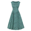 Vintage Jaren 1950 Jurk Groen Zwart Polka Dots