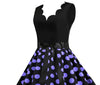 Vrouwen Vintage Paarse Polka Dot Jurk