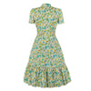 Groene Vintage Jurk Met Korte Mouwen