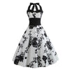 Zwarte Bloemen Vintage Pin-Up Jurk