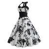 Zwarte Bloemen Vintage Pin-Up Jurk