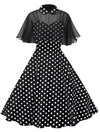 Polka Dot Vintage Jurk Met Sluier