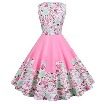 Vintage Prinses Roze Bloemen Jurk