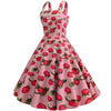 Vintage 1950 Aardbei Roze Jurk